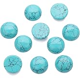 20PCS Blue Synthetic Turquoise Stone Cabochons Stone Jewelry Round Flat-Back Design No Hole Beads Half Round Charms for Jewelry Making (Dia=4mm)