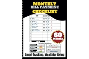 5-Year Monthly Bill Tracker & Payment Checklist: | 8.5 x 11 in, Simple Bill Tracking and Payment Planner