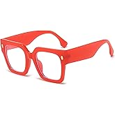 Breaksun Fashion Oversized Blue Light Blocking Glasses for Women Men Trendy Big Square Frame Computer Eyeglasses