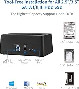 SSK USB 3.0 to SATA External Hard Drive Docking Station for 2.5/3.5 Inch HDD view 2