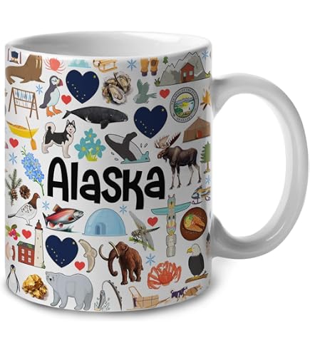 Amazon.com: Alaska State Ceramic Coffee Mug 11oz Last Frontier - Tea Coffee  Mug with Comfortable Grip - Unique Travel Gift Cup for Office or Home -  Vibrant Long-Lasting Print ID44991 : Home