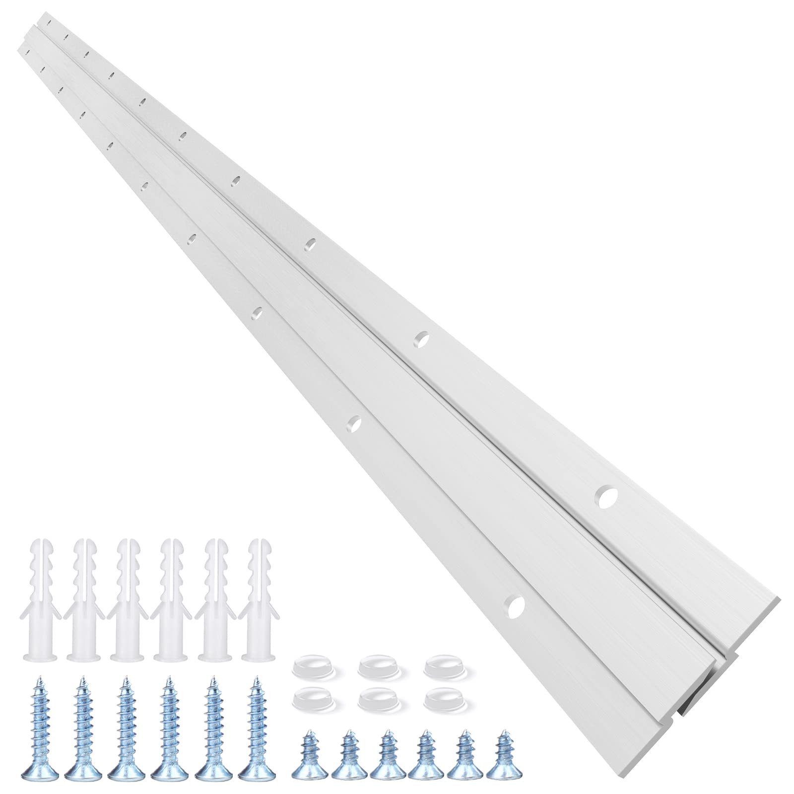 French Cleat Hanger 30 Inch ,2Pairs Aluminum Z Clips for Hanger Supports 120lbs - Interlocking Wall Mounting Bracket Hardware Kit for Hanging Mirrors, Picture, Shelf, Whiteboard, Art, Frames — image 1
