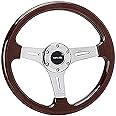 NRG Innovations ST-015-1CH Classic Wood Grain Wheel (330mm, 3 spoke center in chrome), Chrome