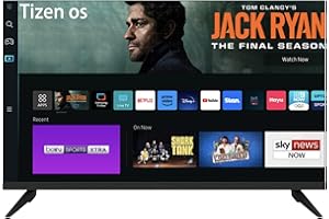 32-inch 720p HD LED Smart TV Powered by Tizen OS Samsung tv Plus, Samsung App Store Inside, Netflix, Frameless ，Flat Screen 1*USB 3* HDMI 1*VGA ARC Dual Channel 8W (320AX6HD 2024 Model) ATYME Brand tv