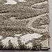 SAFAVIEH Florida Shag Collection Area Rug - 6' x 9', Smoke & Beige, Floral Design, Non-Shedding & Easy Care, 1.2-inch Thick Ideal for High Traffic Areas in Living Room, Bedroom (SG464-7913)