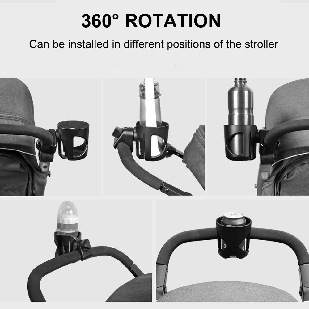 Adjustable Stroller Cup Holder, Rotating Cup Holder, Non-Slip Bike Cup Holder, Wheelchair Cup Holder, Universal Baby Bottle Holder Fits Every Vista, Curz, and Minu Model: Baby