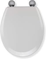 Croydex Como White Wooden Toilet Seat with Adjustable Hinges