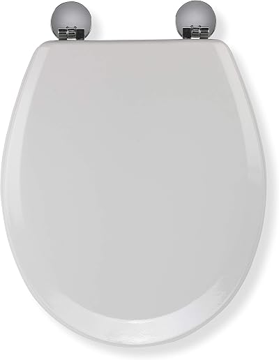 Croydex Como White Wooden Toilet Seat with Adjustable Hinges