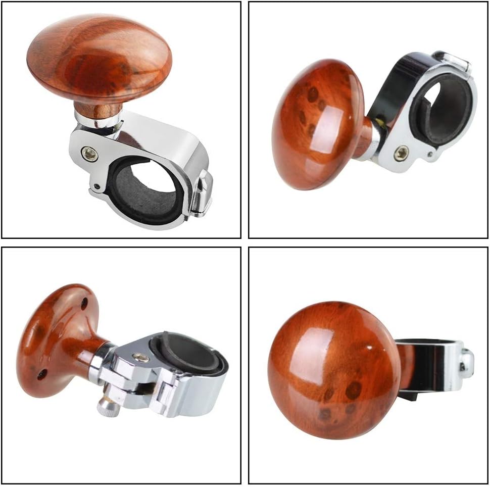 Steering Wheel Knob, Car Steering Booster Handle Ball Wooden Steering Wheel Spinner for Car Vehicle Trucks Boats - Image 5