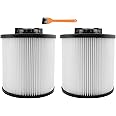 2 Pack Cartridge Filter Replacement for DEWALT DXVC6910 6-16 Gallon Wet Dry Vac, Compatible with DeWalt DXV06P DXV09P DXV10P