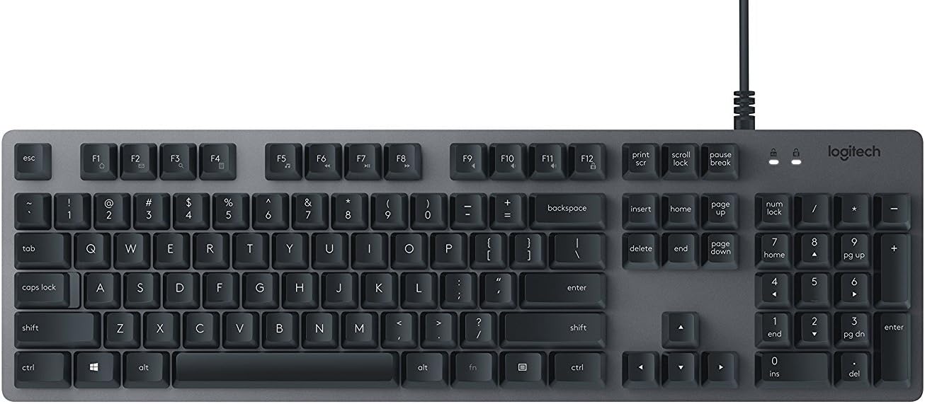 Logitech K840 Mechanical Keyboard with Romer G mechanical Switches for PC (Renewed)