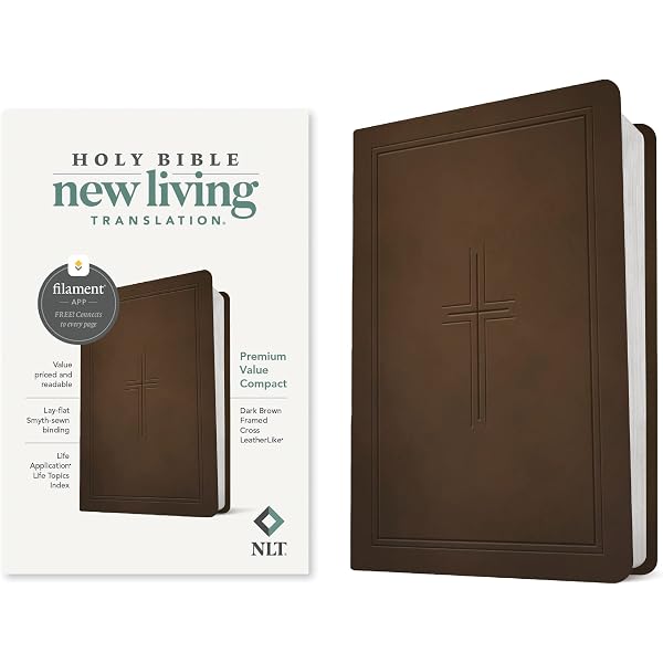 NLT Compact Zipper Bible, Filament Enabled (LeatherLike, Charcoal