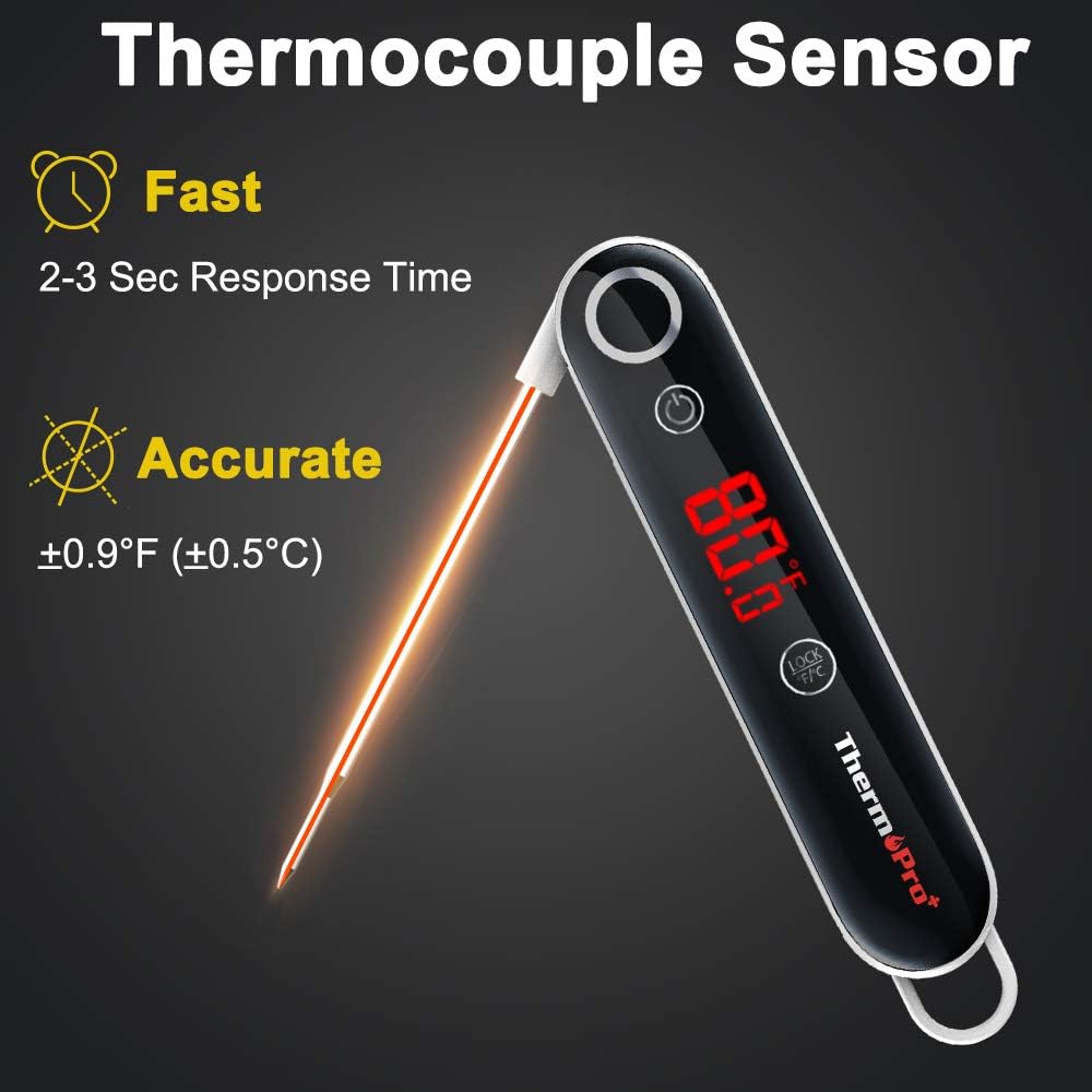 ThermoPro TP18 Ultra Fast Thermocouple Digital Instant Read Meat Thermometer for Grilling BBQ Smoker Kitchen Food Cooking Thermometer for Oil Deep Fry Candy Thermometer: Kitchen & Dining