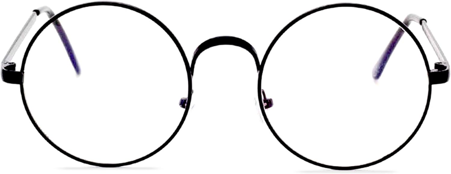 Big Mo's Toys Wizard Glasses - Round Wire Costume Glasses Accessories for Dress Up - 1 Pair Black: Clothing