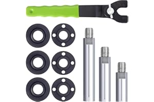 Relioky 5/8"-11 Angle Grinder Nut*6 & Angle Grinder Extension Shaft*3& Adjustable Wrench*1 for Makita Dewalt Milwaukee Metabo