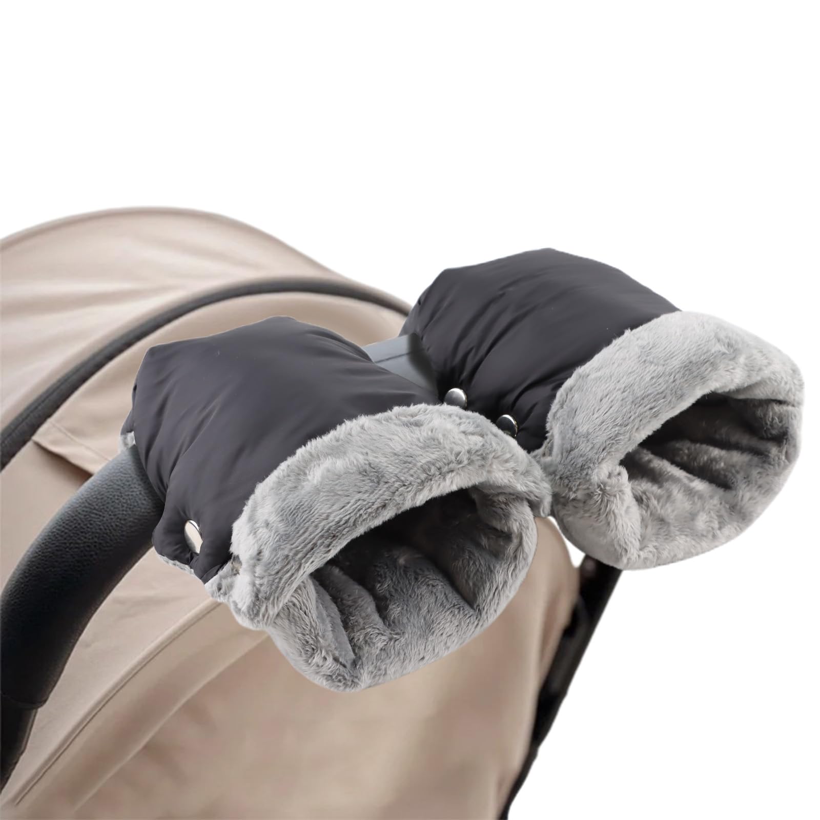 Stroller Hand Muff Windproof Anti-Freeze Pram Hand Warmer Warm Baby Stroller Gloves Pushchair Mittens (Black)