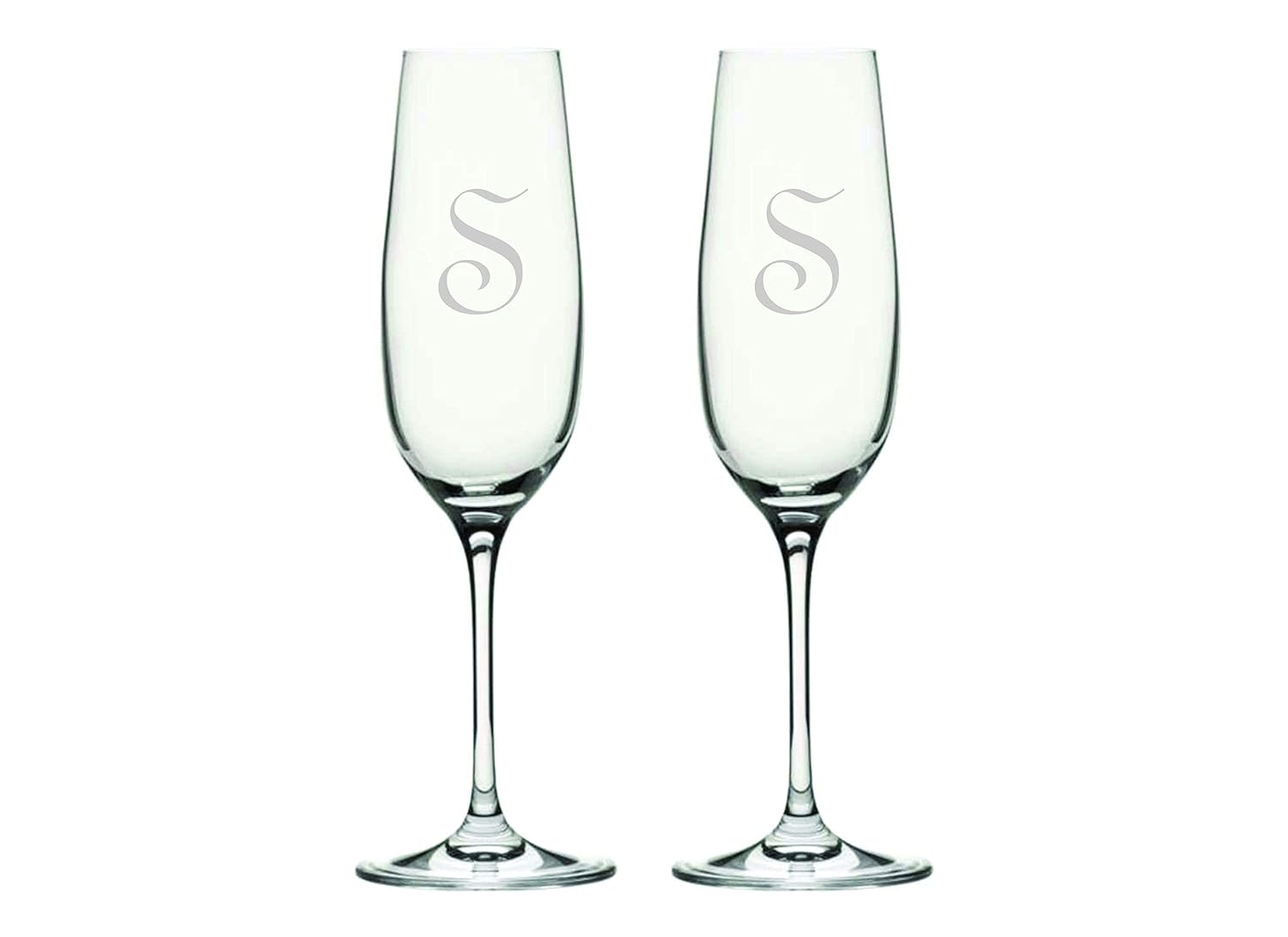 Monogrammed Initial Champagne Flutes Set Handmade