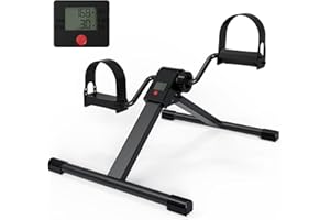 Lacuffy Under Desk Bike Pedal Mini Exercise Bike with Electronic Display for Indoor Leg and Arm Recovery Workout, Folding Pedal Exerciser with Adjustable Resistance & Calorie Tracker