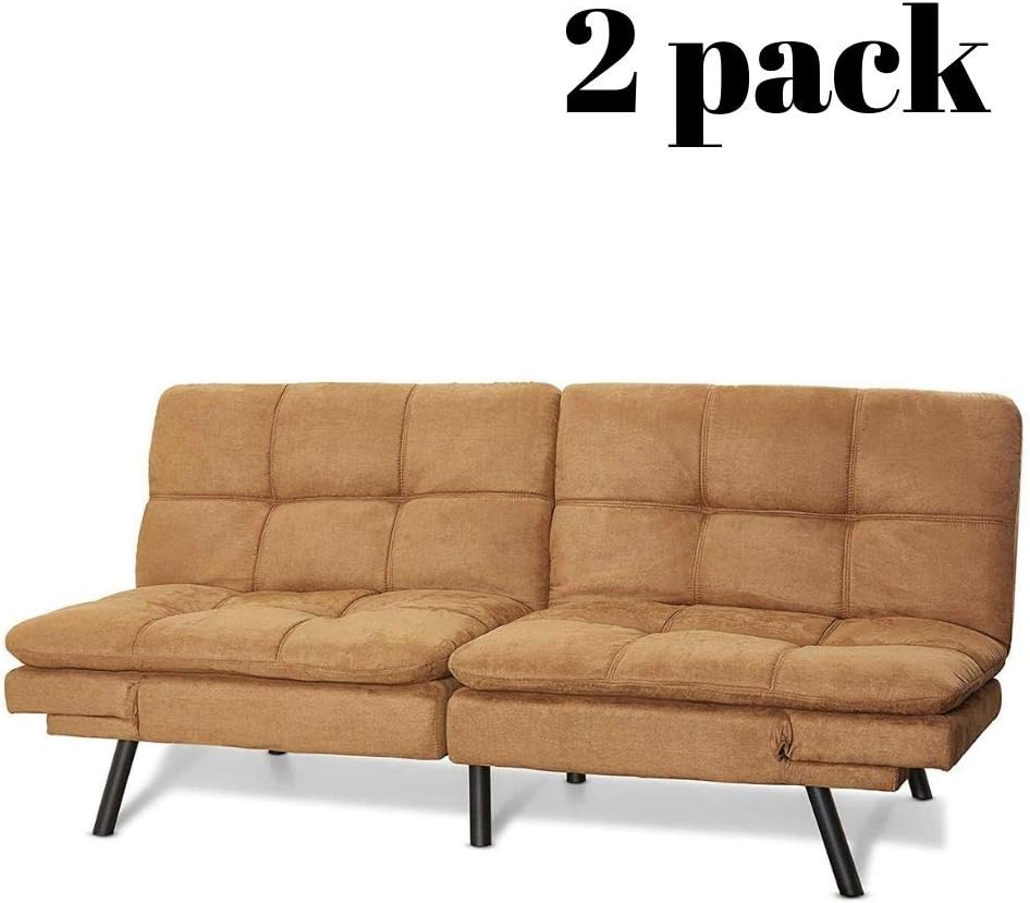 Mainstay Wooden Frame Memory Foam Split Seat And Back Futon In Black Suede Wooden Frame With Durable Metal Legs Free Trueyogaevergreen Com