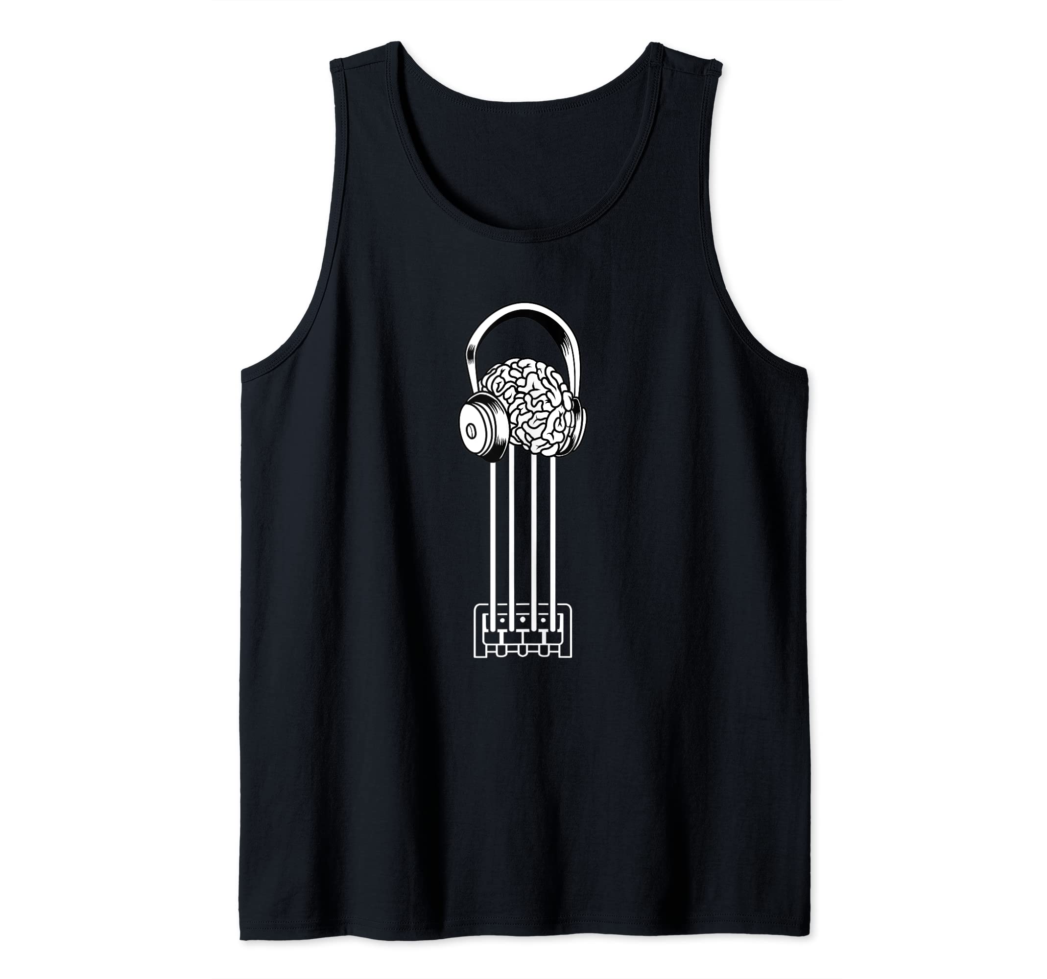 Bass Guitar Brain And Headphones - Bassist Bass Player Tank Top