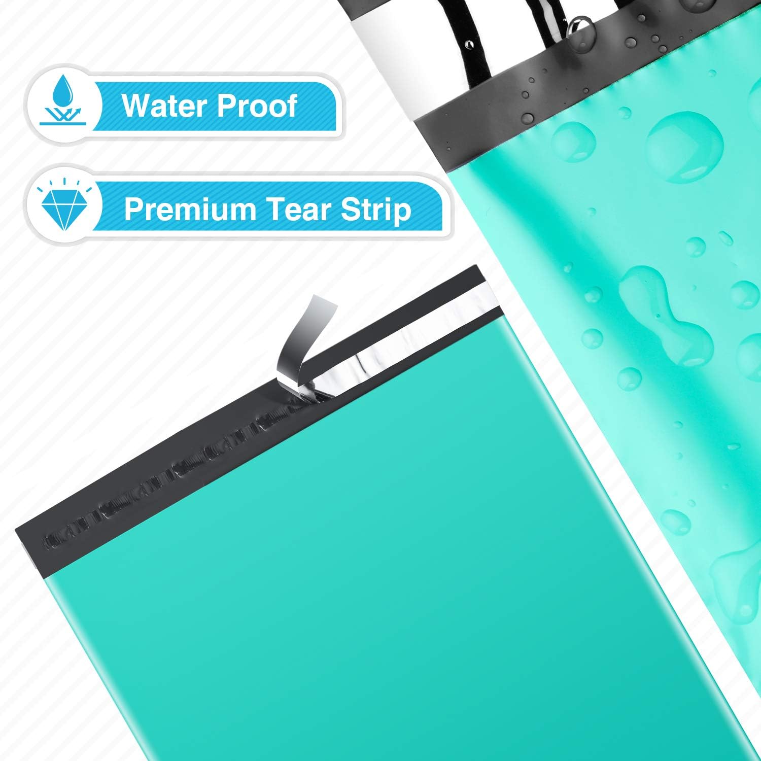 Fuxury 12x15.5 100pc Teal Poly Mailers Shipping Envelops Self Sealing Envelopes Boutique Custom Bags Enhanced Durability Multipurpose Envelopes Keep Items Safe Protected : Office Products