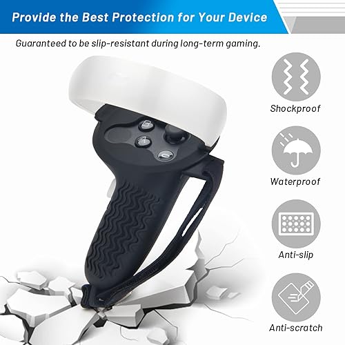 Controller Grips Cover for Oculus/Meta Quest 2, Pletpet Anti-Throw