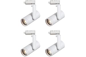 Opulux LED 12W Dimmable Track Lighting Heads with 10° to 55° Adjustable Beam Angle H Type 97 CRI 3000K Warm White Ceiling Spotlight for Accent Task Art, 1080lm, White, 4 Pcs