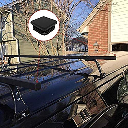 2 Inch Square Black Plastic Plug, Anti-Slip End Cap, Fence Post Pipe Cover Tube Chair Glide Insert Finishing Plug(Black,Pack of 10)