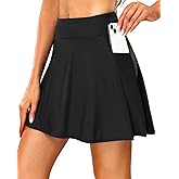 Tempt Me Women's High Waisted Swim Skirt with Side Pocket Swim Skorts Tummy Control Swim Bottoms with Built-in Brief