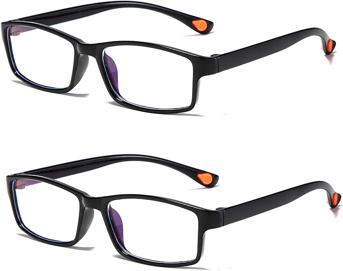 Blue Light Blocking Glasses for Men/Women,【2 Pack】Anti-Fatigue Computer Glasses Prevent Headaches Gamer Glasses,Lightweight Frame Eyeglasses,Blue Light Glasses