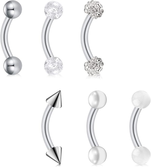 AVYRING 14g Belly Button Barbells Stainless Steel Curved Barbell Petite