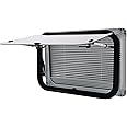 Pxolerig RV Push Out Window – 30" W x 22" H RV Window Replacement , RV Exit Window with Net Screen , RV Emergency Window for Horse Trailer Egress.