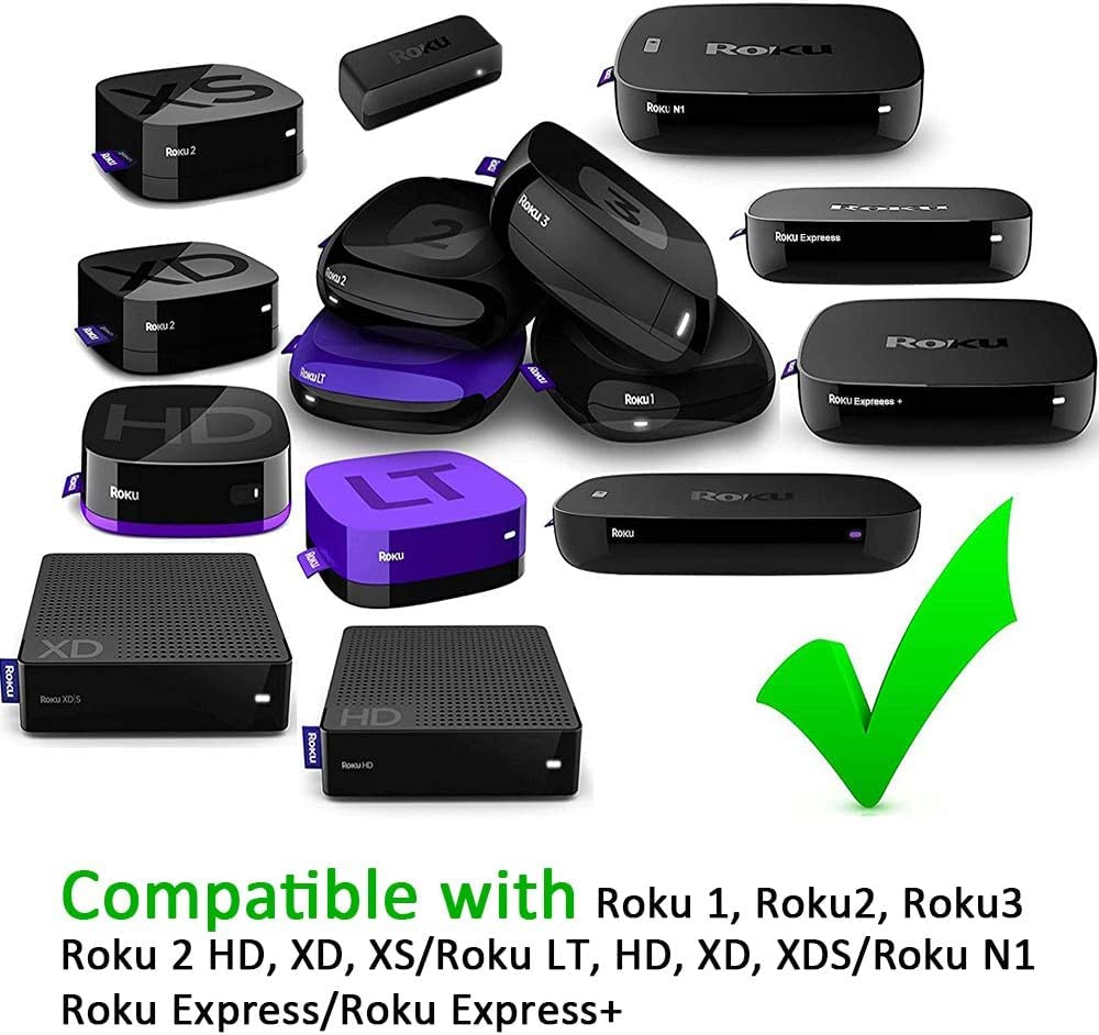 Gvirtue Lost Remote Control Replacement Compatible with Roku 1, Roku 2, Roku 3, Roku 4, (HD, LT, XS, XD), Roku Express. Do NOT Support Roku Stick, Roku Premiere, Roku Ultra, Roku TV or Roku Game