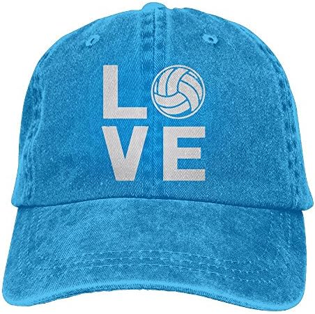 PYH0kox TeeStars - Love Volleyball Hat Snap-Back Hip-Hop Cap Baseball Hat Head-Wear Cotton Trucker Hats Black
