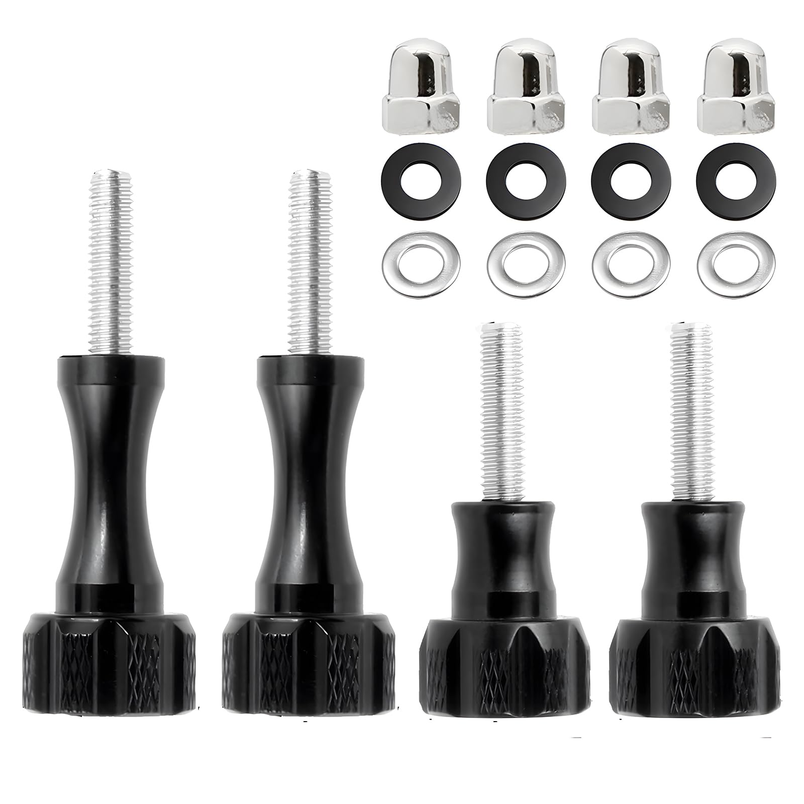 Higatful 4PC Aluminum Alloy Thumbscrews for GoPro Hero 11 10 9 8 7 6 5 4 3+, Insta360 ONE X3 X2 X RS R GO 2 and DJI Osmo Action 2 3, Standard Camera Mounts Screws (Black)