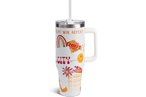 The Memory Company Officially Licensed NFL Game Day Tumbler - 40oz Stainless Steel Double-Wall Insulated Team Color Bling Cup with Team Logo, NFL Licensed Sports Travel Mug with Lid & Straw