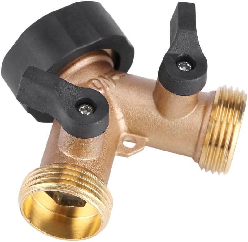 Hose Tap Connector Splitter, Brass Water Tap Adapter 2 Way Y Shape 3/4 Hose Connector for Garden Irrigation(European Standard 3/4) - Image 3