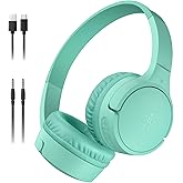 Belkin SoundForm Mini - Wireless Bluetooth Headphones for Kids with 30H Battery Life, 85dB Safe Volume Limit, Built-in Microphone - Kids On-Ear Earphones for iPhone, iPad, Fire Tablet & More - Mint
