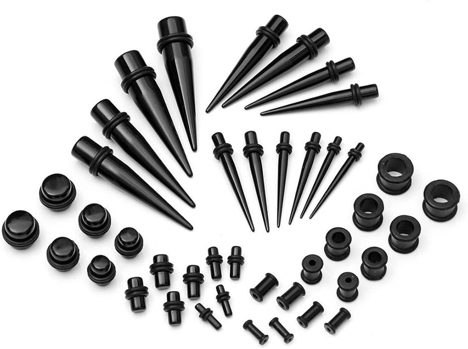 Jovivi® 42pc Stretching Kit Arcylic Taper + Plugs with ORing