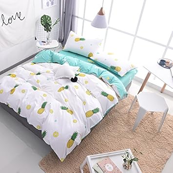 Amazon.com: Cliab Pineapple Bedding Queen Bed Sheets 10% Cotton ...