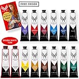 Acrylic Paint Set-14X40ml LARGE TUBES-PERFECT GIFT For Kids Adults Beginners Students Artists-Non Toxic Vibrant Colors-Professional Painting Kit-For Canvas, Rocks, Wood, Ceramic, Fabric, Art&Craft