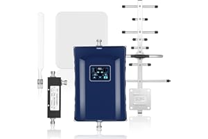AMSIGNALBARS Cell Phone Signal Booster for Home and Office, Cell Phone Booster with 2 Indoor Antennas，Boosts 4G 5G LTE Data for All U.S. Carriers for Band 66/2/4/5/12/17/13/25 FCC Approved- up to 6500 sq ft