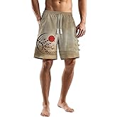 domirica Summer Shorts Wide Leg Mens Elastic Waist Sports Running Shorts with Pockets Quick Dry Oversized Beachwear