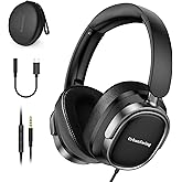 URBAN SWING W70 Wired Headphones Over Ear Headset with Mic, USB-C Adapter Plus 3.5mm Jack & Hardshell Travel Case, 4.9ft Extra-Long Braided Cord for iPad, iPhone 16/17, Samsung, PS5, Teens & Adults