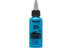Moon Glow - Neon UV 3D Fabric Paint - 1.01fl oz - Intense Blue - Textile paint for clothes, t-shirts, bags, shoes & canvas