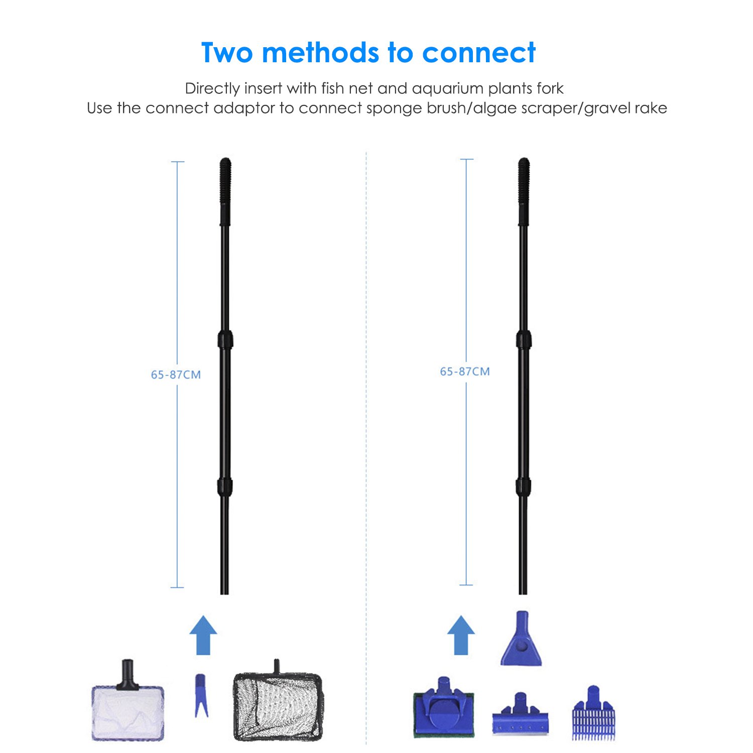 bedee Aquarium 6 en 1 Kit de Nettoyage, râteau de Gravier, Outil de Nettoyage d\'algues