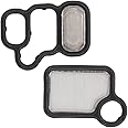 NewYall VTEC Variable Timing Solenoid Gasket/Spool Valve Filter VTC Screen 1 Valve to Head and 1 Front of Head for Acura RDX RSX TSX Honda Accord CR-V Fit Element
