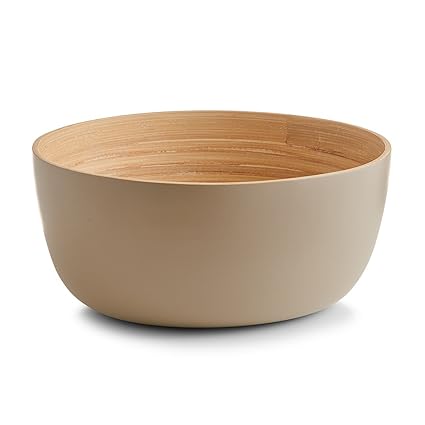 Zeller 25149 Bamboo Salatschale, ca. 25 x 25 x 12 cm, taupe
