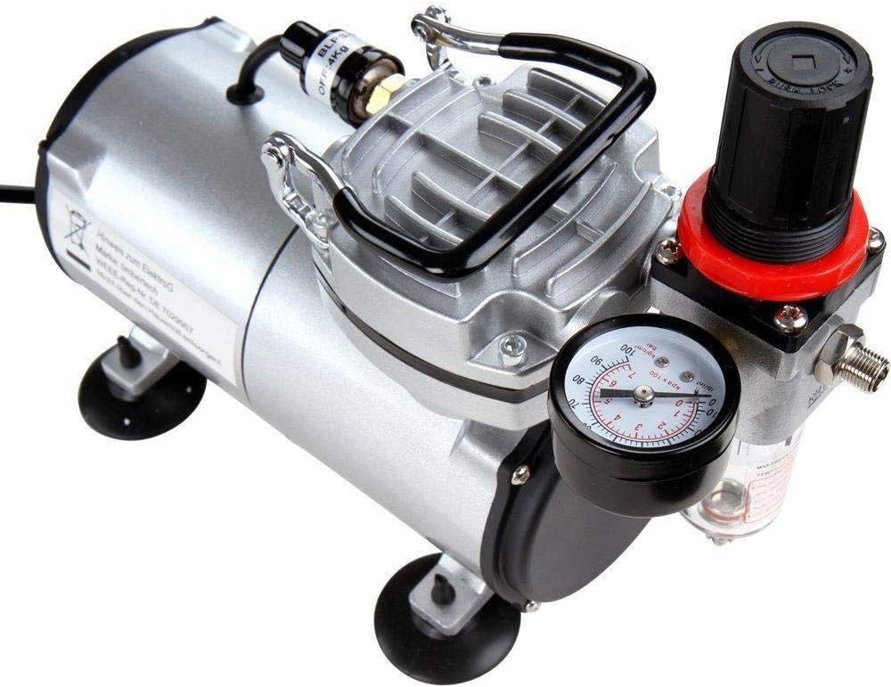 Timbertech Airbrush Kit with Air Compressor ABPST05 With Powerful Airflow and High Working Pressure for Hobbies Crafts Nail Art Tattoos Cake Decorating Cosmetics Auto-Motorcycle Graphics and so on - Image 4