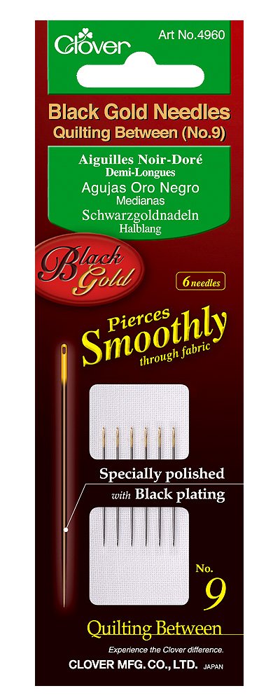 Clover Black Gold Needles: Quilting/Betweens No 9, 9